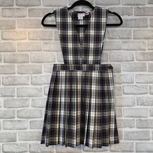 Flynn O'Hara Split Front Jumper Skirt School Uniform Plaid Girls 7 USA Made NEW